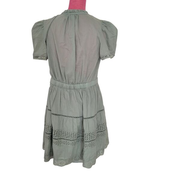Gap Dress Med Sage Green Cotton Bohemian Chic Cottagecore Romantic Feminine - Picture 4 of 14